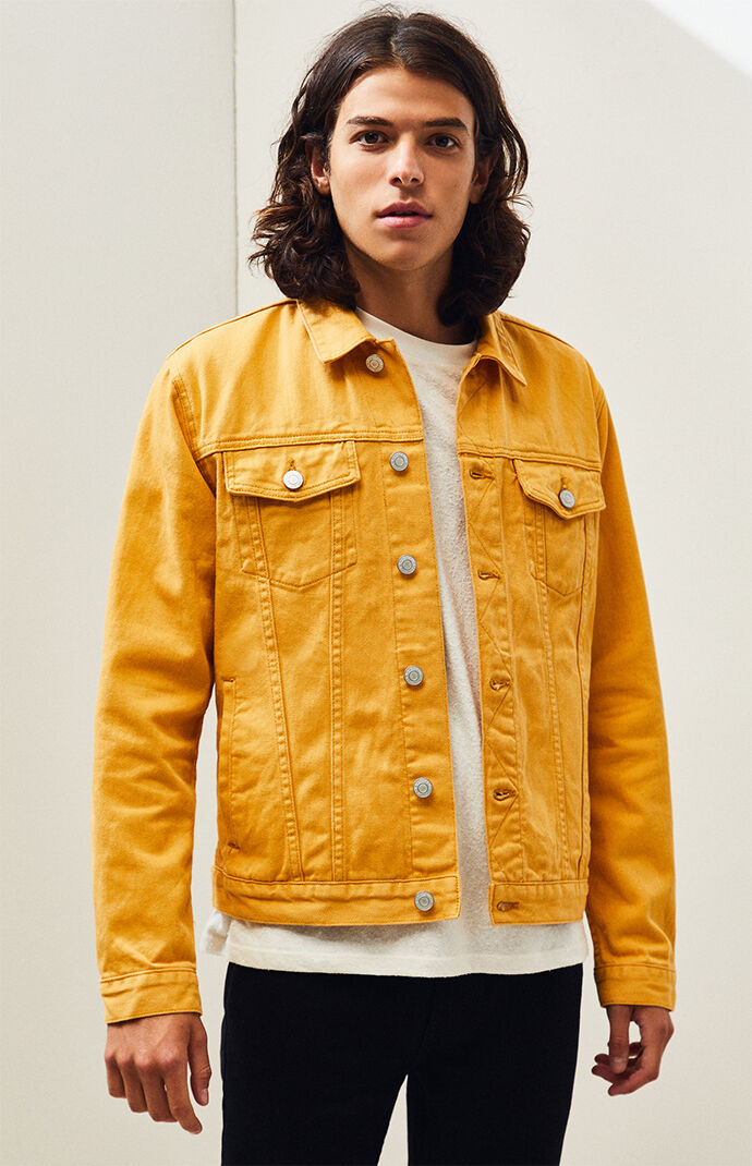 yellow denim jacket men