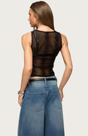 Ephie Sheer Lace Tank Top image number 3