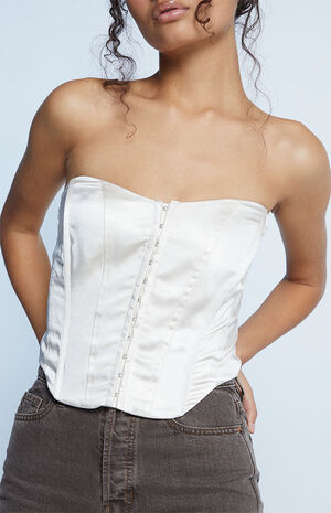 Strapless Satin Corset Top image number 2