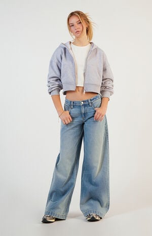 Sloane Low Rise Ultra Baggy Jeans Light Indigo