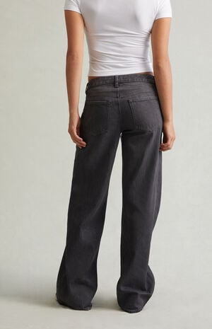 Casey Low Rise Baggy Jeans Glitter Drawstring Gray image number 5