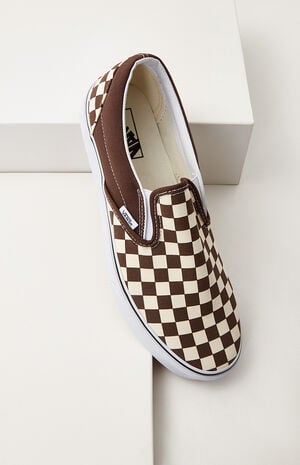 Vans Checkerboard White & Brown PacSun