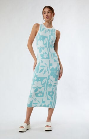 Lacy Intarsia Knit Midi Dress