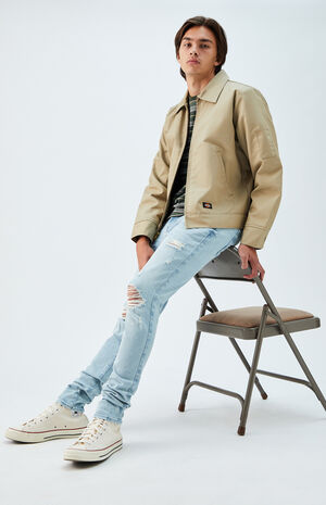 Light Ripped Stacked Skinny Jeans image number 5