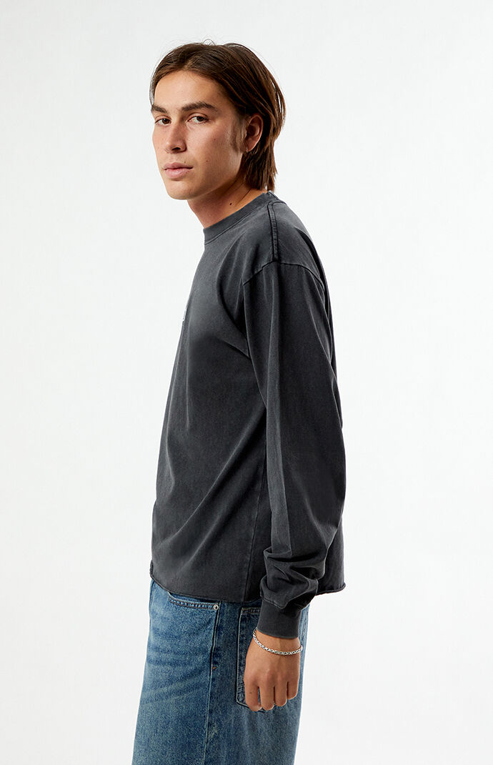 Pacsun Washed Black Los Angeles Embroidered Long Sleeve T-Shirt