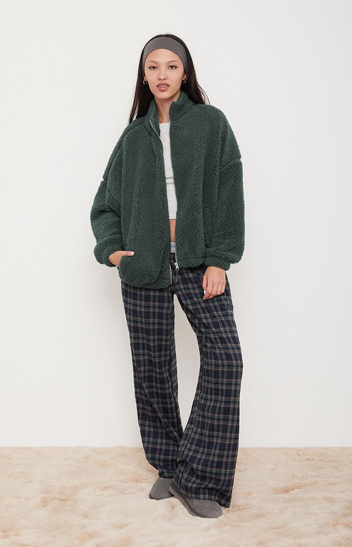 Pacsun Sherpa Cropped Zip Up Jacket | Pacsun