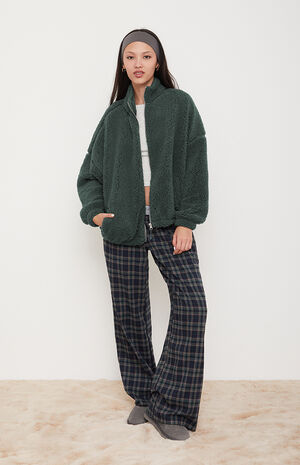 Sherpa Cropped Zip Up Jacket image number 4