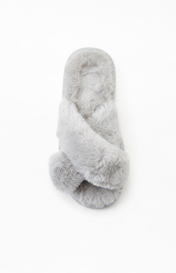 By PacSun Dark Gray Fuzzy Slippers
