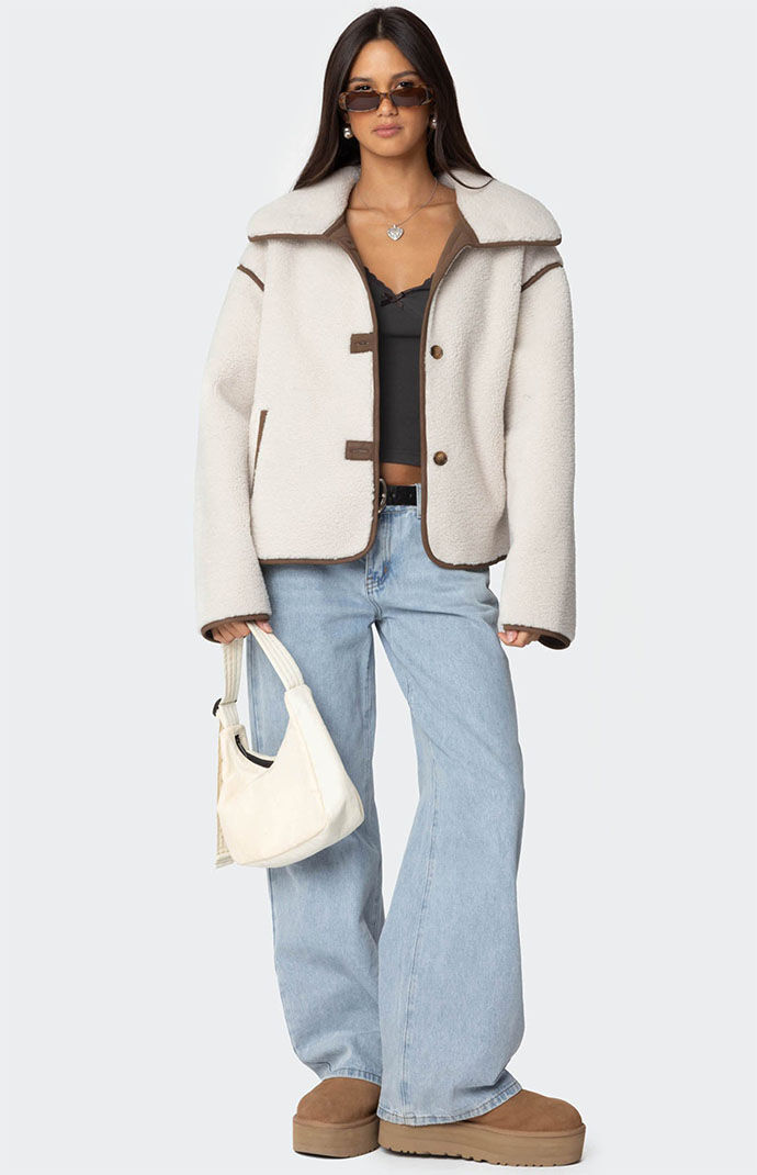 Edikted Frost Oversized Faux Shearling Jacket | Pacsun