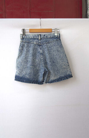 Upcycled Acid Wash Denim Shorts image number 3