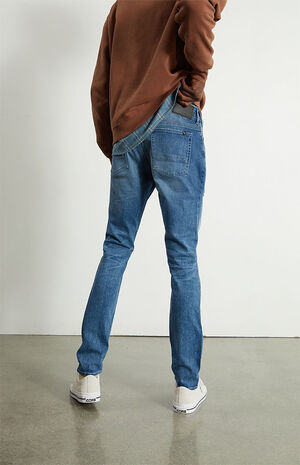 Dark Indigo Destroyed Skinny Jeans image number 4