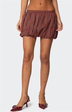 Marlene Plaid Bubble Mini Skirt Marlene Plaid Bubble Mini Skirt image number 2