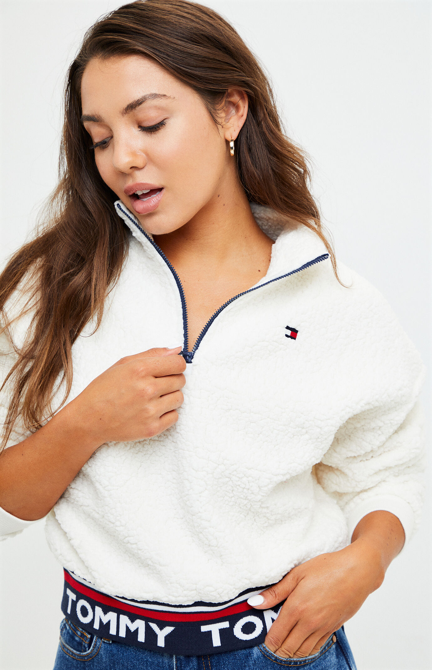 tommy hilfiger half zip sweater women's