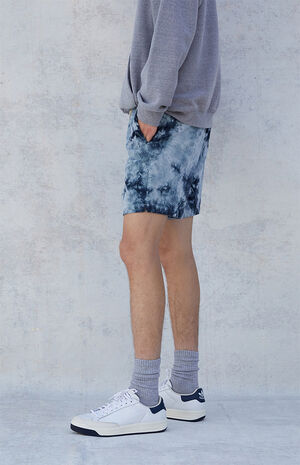 Navy Tie Dyed Corduroy Shorts Navy Tie Dyed Corduroy Shorts image number null