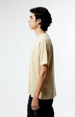 Cream Even Textured Stripe T-Shirt image number 3