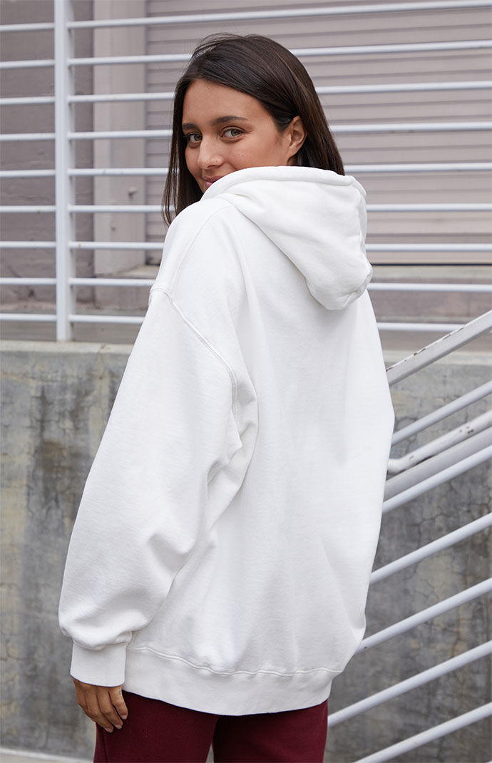 White oversized shop zip up