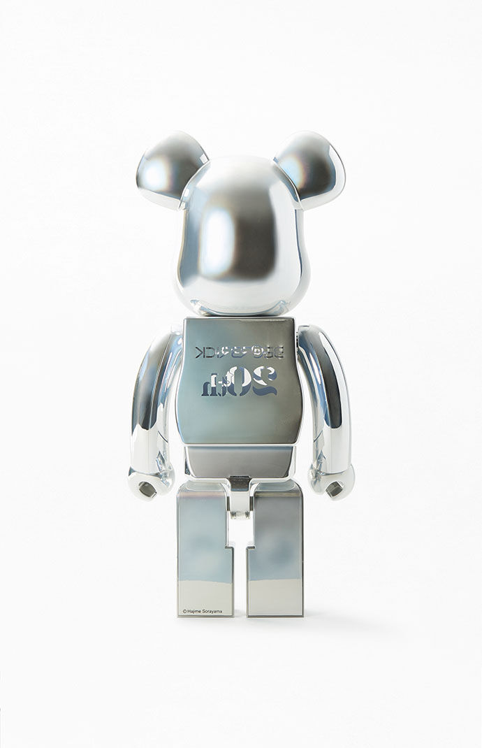 Bearbrick 20th Anniversary Chrome 1000% Figure | PacSun
