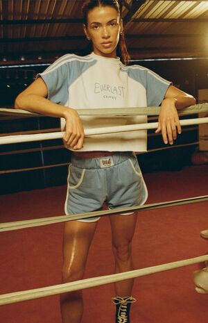 x Everlast Blue Retro Knit Gym Shorts image number 1