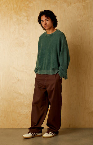 Green Textured Crew Neck Sweater image number 5