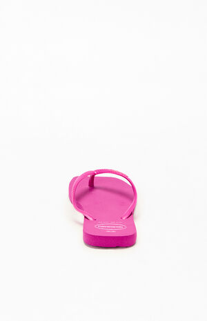 Women's Fuchsia Slim Square Flip Flop Sandals image number 3