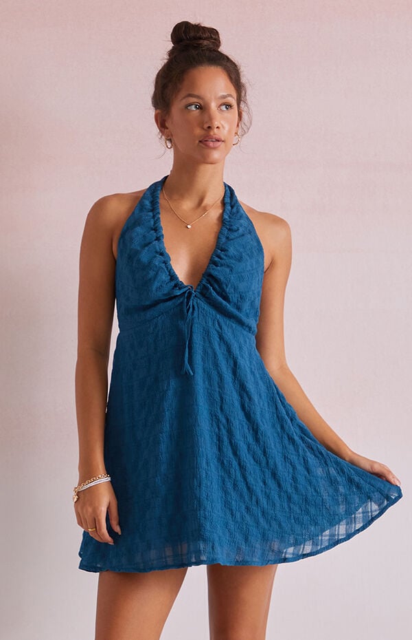 Sarah Tie Back Halter Mini Dress