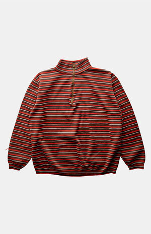90s Striped Quarterzip Cropped Sweatshirt image number 1