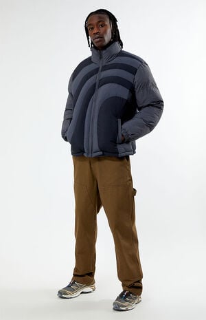 Warped Black Puffer Jacket image number 2