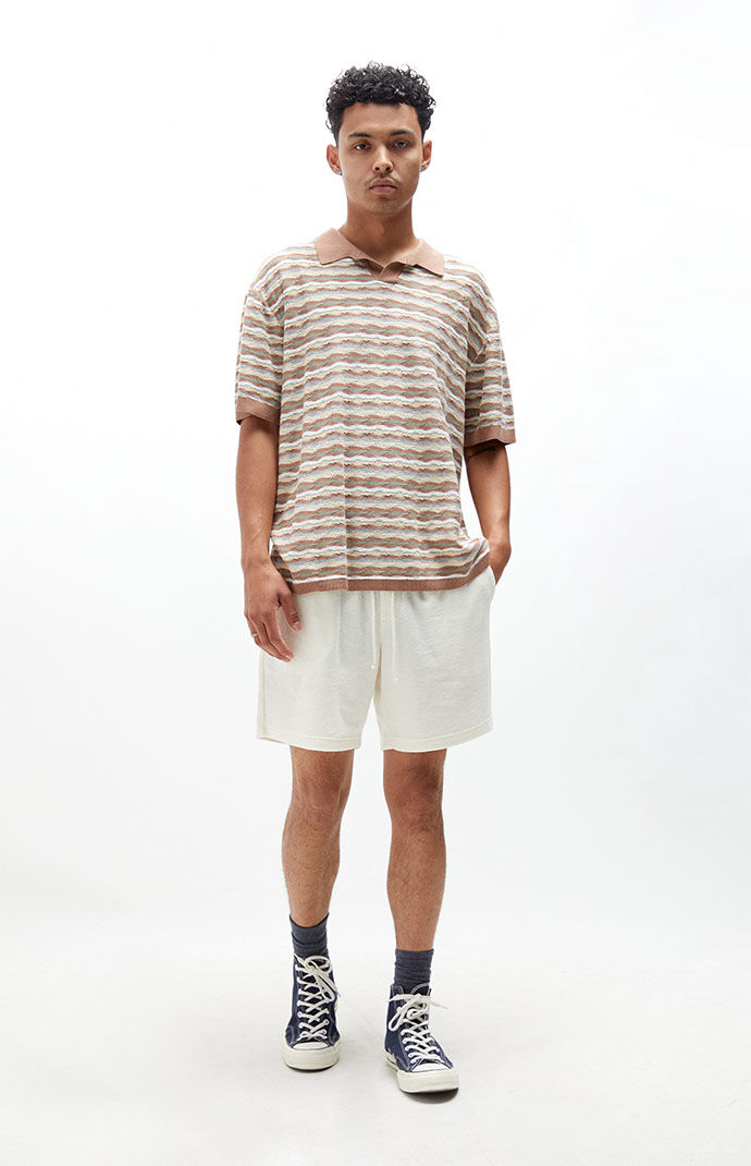 PacSun Cream Basic Fleece Sweat Shorts 