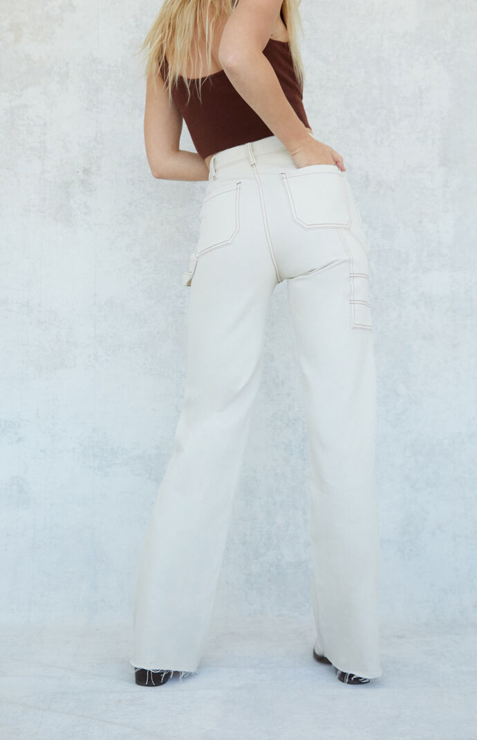 Eco Bone Ultra High Waisted Flare Carpenter Pants