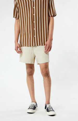 Tan Sail Seersucker 4.5" Swim Trunks image number 2