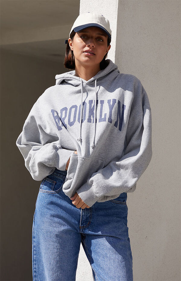 John Galt Brandy Melville Brooklyn Hoodie Heather Grey Brooklyn Hoodie
