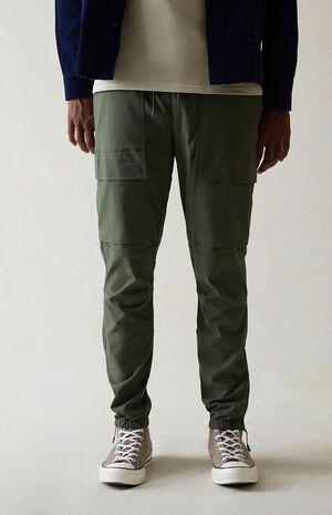 Performance Olive Slim Joggers image number 1