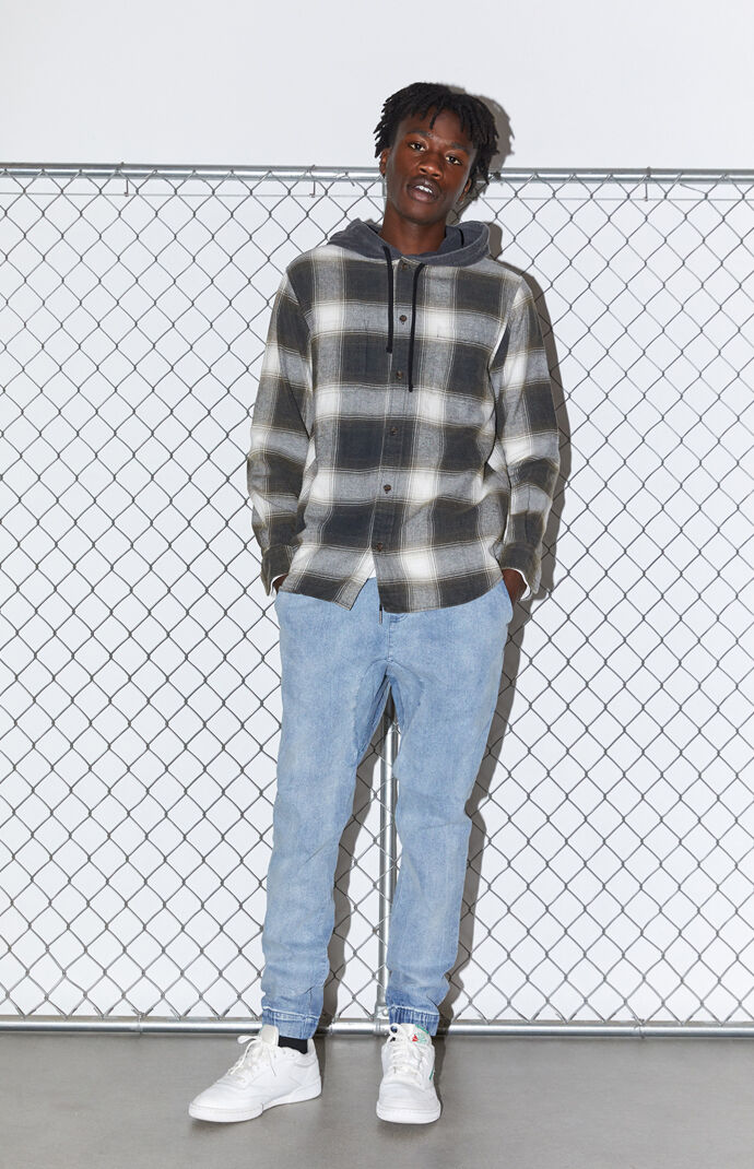 Hooded Plaid Flannel Shirt