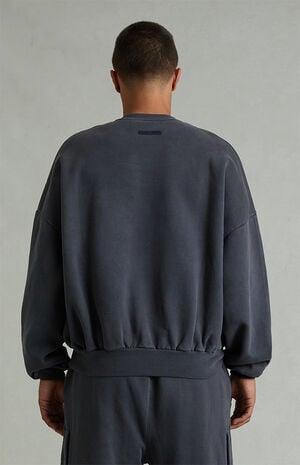 Iron Gray Crew Neck Cropped Relaxed Sweatshirt image number 4