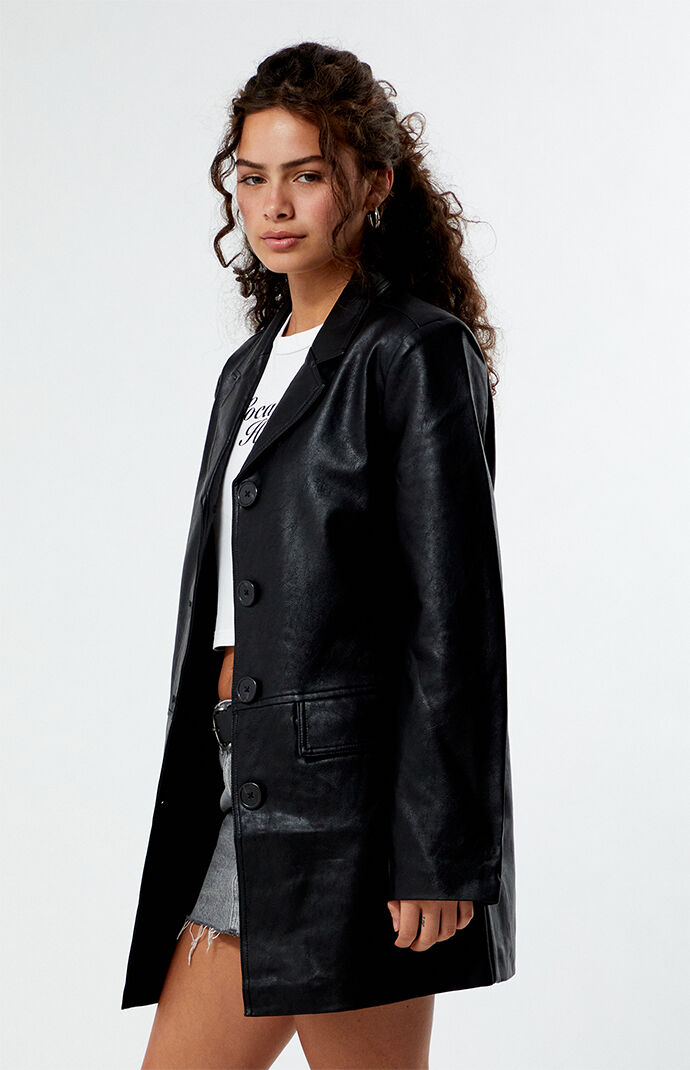 Glamorous Faux Leather Longline Jacket | PacSun Glamorous Faux Leather Longline Jacket | PacSun