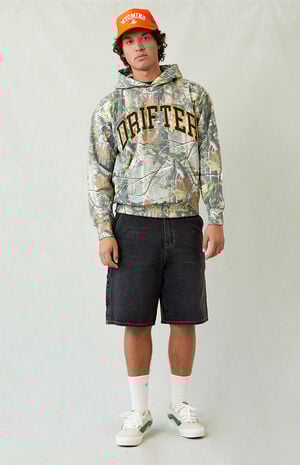 Black Baggy Denim Carpenter Shorts image number 2