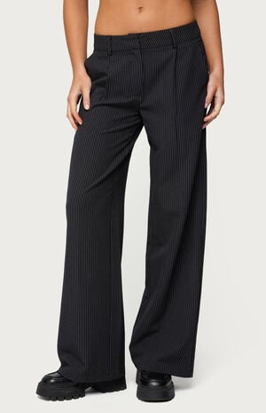 Pinstripe Tailored Straight Leg Pants image number 1