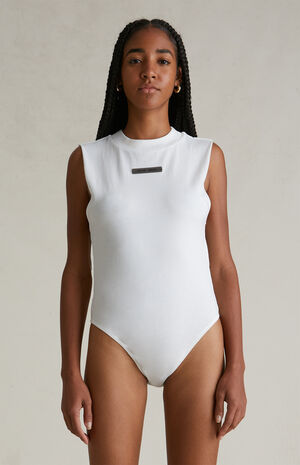 Women's Cloud White Tri-Blend Bodysuit image number 2