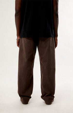 Brown Check-5 Loose Jeans image number 4