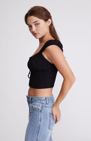 Smocked Button Down Top image number 3