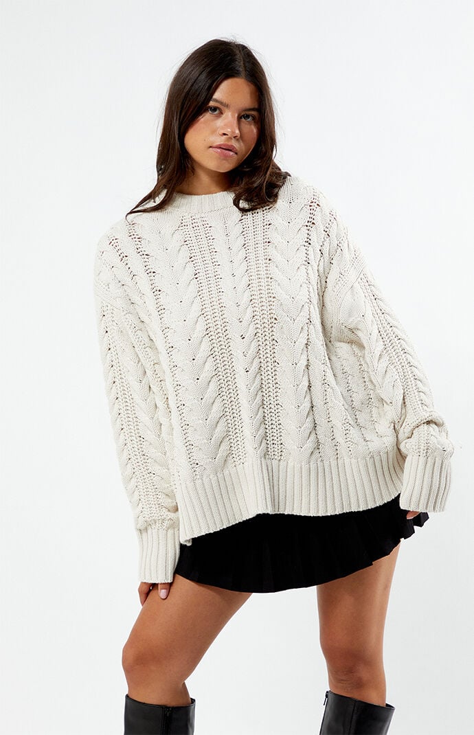 LA Hearts Rory Cable Knit Sweater PacSun