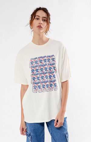 Pabst Blue Ribbon Collage Oversized T-Shirt image number 1