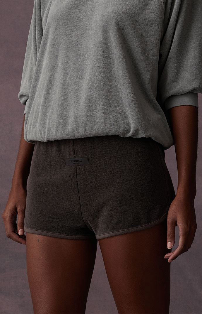 Fear of God Essentials Women s Off Black Terry Cloth Beach Shorts
