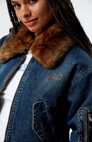 Faux Fur Denim Jacket image number 2