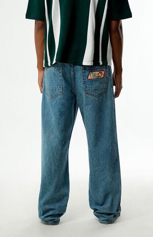 Dylan Baggy Jeans Embroidered Patch Medium Blue image number 5