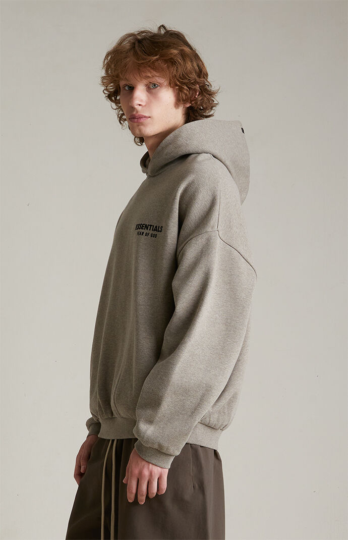 Fear of God ESSENTIALS Heather Grey Fleece Hoodie | PacSun