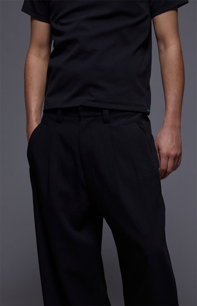FIELD OF STUDY by Pacsun Athens Baggy Trousers Stretch Pleated Black