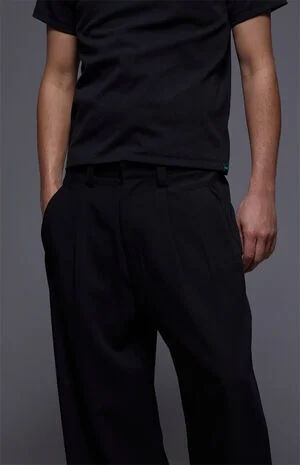 by Pacsun Athens Baggy Trousers Stretch Pleated Black image number 5