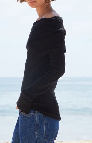 Black Renata Off-The-Shoulder Sweater image number 3