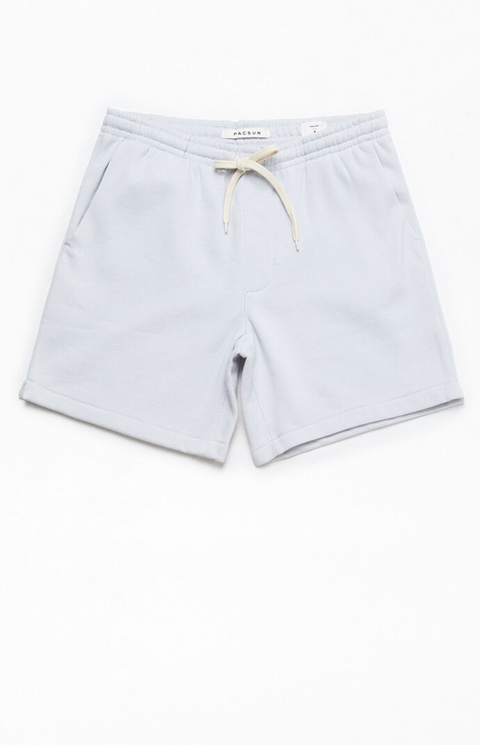 Light Blue Fleece Drawstring Volley Shorts